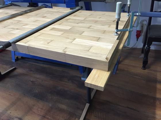 Tisch aus Parkett sibirische Lärche – Bild 3